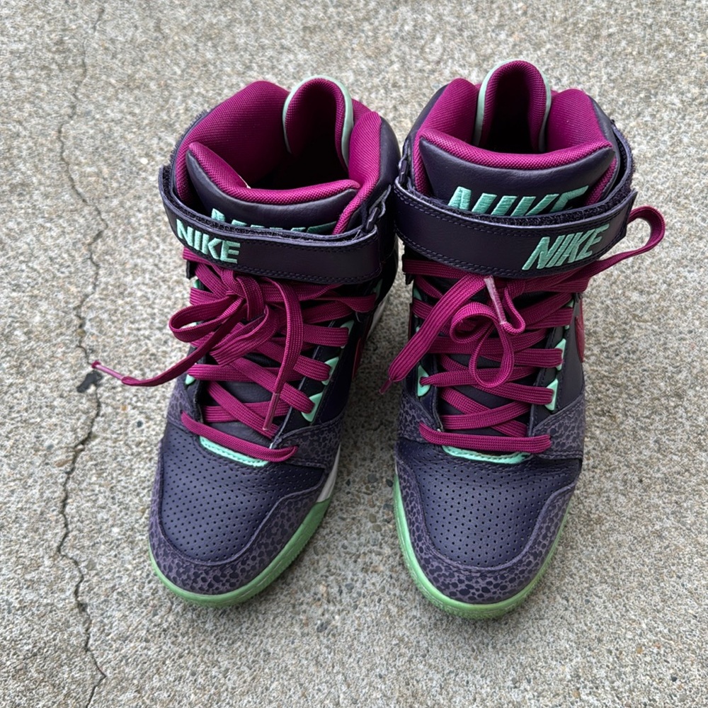 Nike Air Force sky high wedge sneaker purple size US6